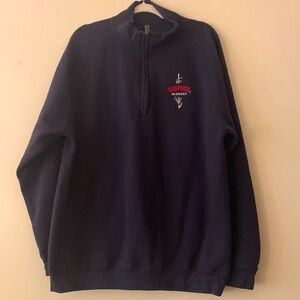 Men’s Size XXL Harpoon Brewery 1/4 Zip Navy Blue Sweatshirt Soft & Cuddl…